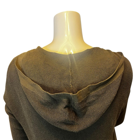 Women's Peyton Primrose Hooded Waffle Cardigan, L, Olive Green - Picture 12 of 16